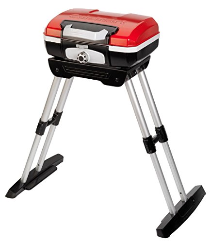 Cuisinart CGG180 CGG-180 Petit Gourmet Gas Grill with VersaStand, Red, 31.5