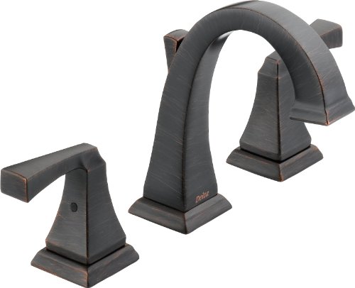 Delta Faucet Dryden Widespread Bathroom Faucet 3 Hole, Bronze Bathroom Faucet, Bathroom Sink Faucet, Metal Drain Assembly, Venetian Bronze 3551LF-RB,3.00 x 12.00 x 17.00 inches