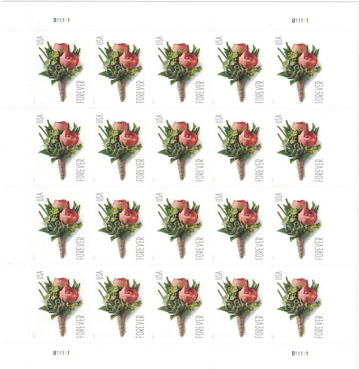 USPS Celebration Boutonniere Forever Stamp (2 Sheets, 40 Stamps)