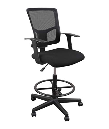 S Stand Up Desk Store Sit to Stand Drafting Task Stool Chair for Standing Desks with Adjustable Footrest and Armrests