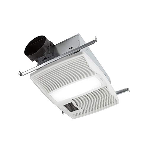 Broan-NuTone -Nutone QTX110HL Very Quiet Ceiling Heater, Fan, and Light Combo for Bathroom and Home, 0.9 Sones, 1500-Watt Heater, 60-Watt Incandescent Light, 110 CFM,White