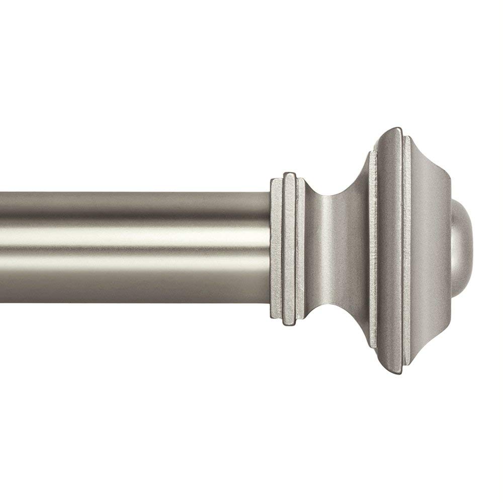 Ivilon Drapery Treatment Window Curtain Rod - Square Design 1 1/8 Rod. Satin Nickel