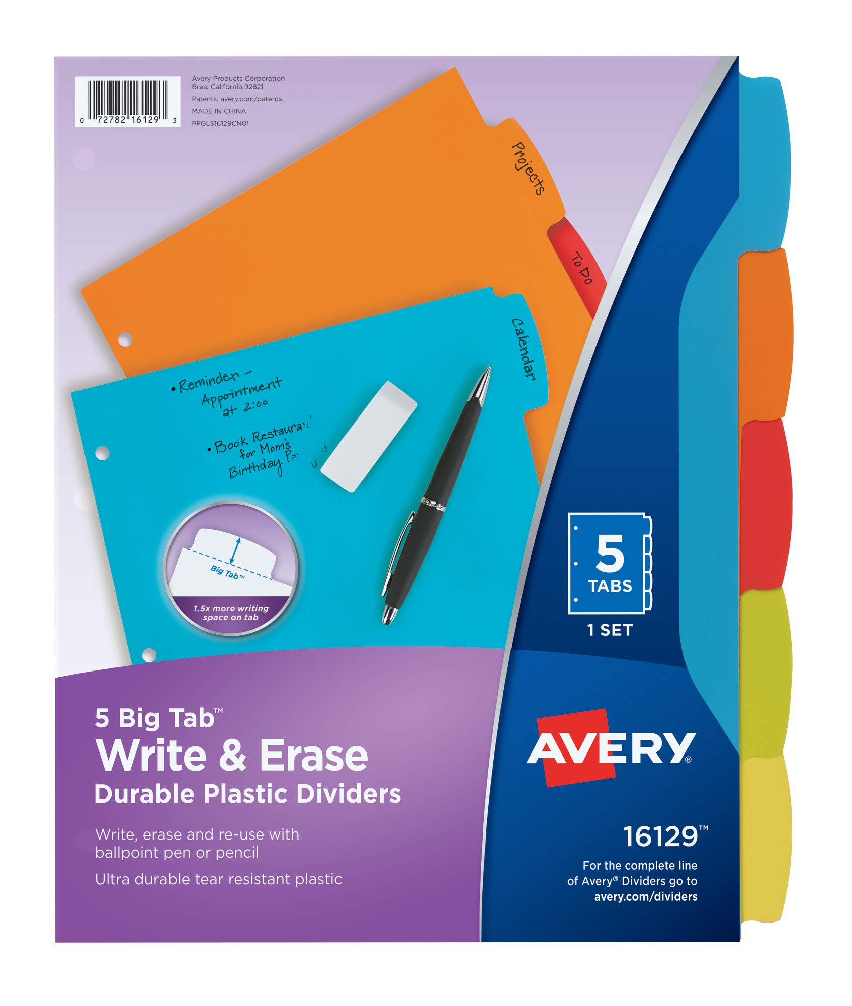 Avery Bút bi Big Tab Write & Erase Plastic b?n b? 16129...