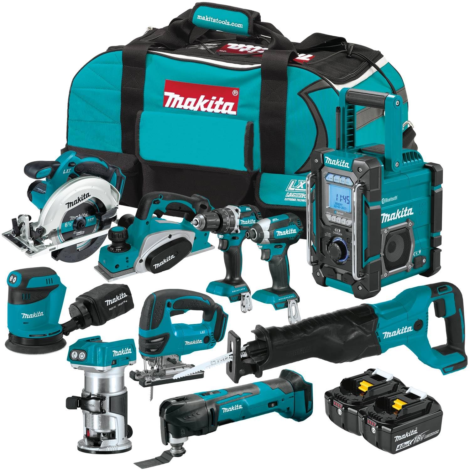 Makita B? d?ng c? làm m?c không dây 10 món XT1001SM 18V...