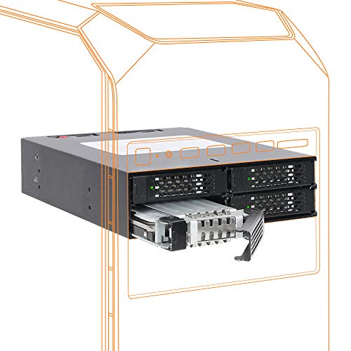 Icy Dock Full Metal 4 x 2.5 SAS/SATA HDD/SSD Mobile Rack Enclosure for 5.25