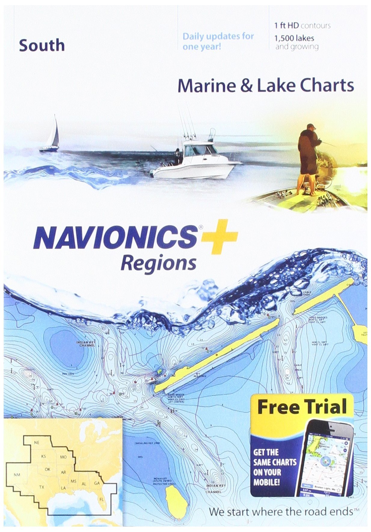 Navionics Bi?u ?? Bi?n và H? phía Nam c?a Plus Regions trên SD/MSD