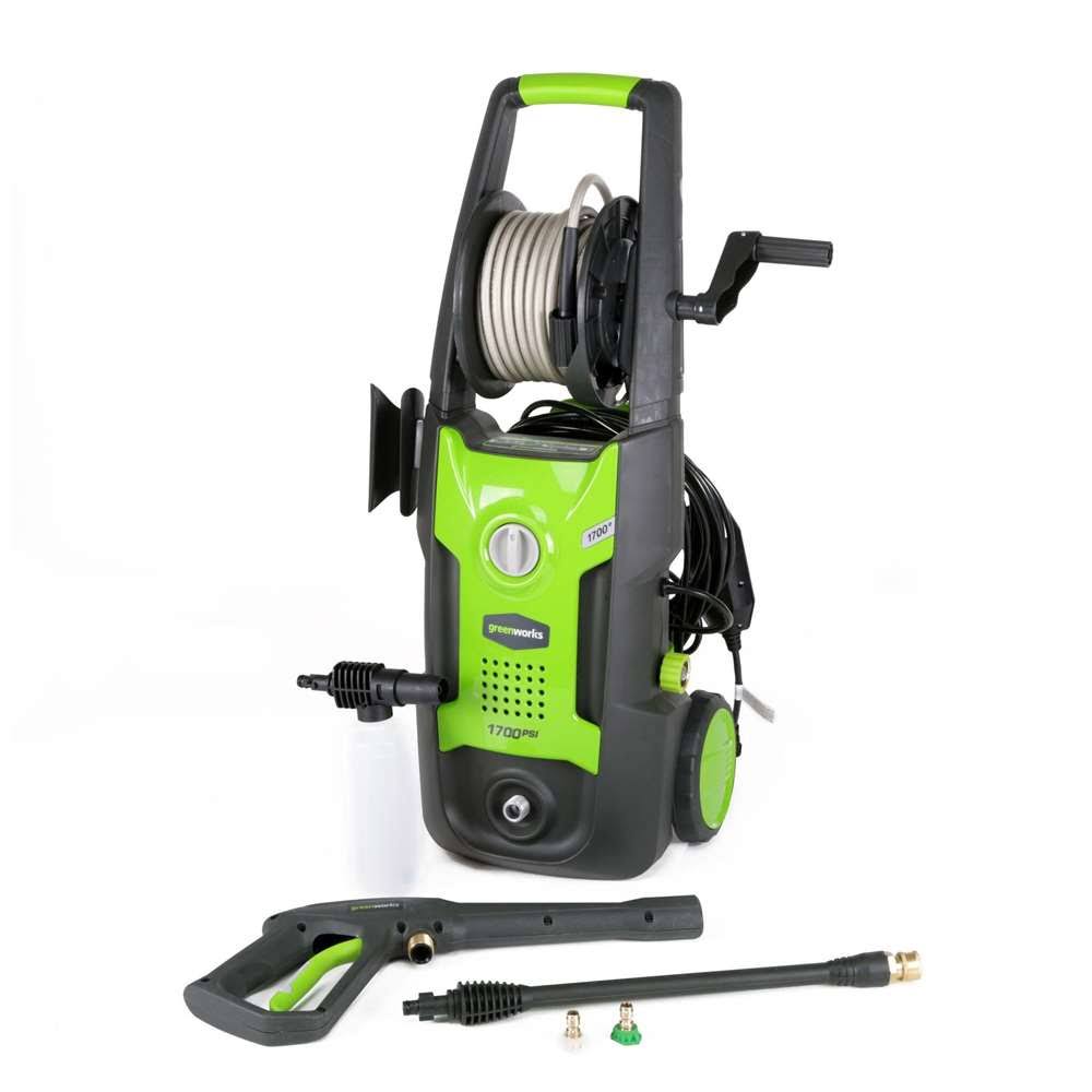 Sunrise Global Marketing, LLC GreenWorks GPW1702 13 amp 1700 PSI 1.2 GPM Electric Pressure Washer with Hose Reel