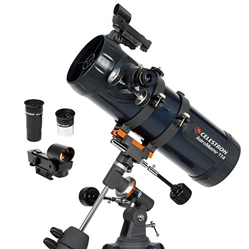  Celestron - Kính thiên v?n AstroMaster 114EQ Newtonian - Kính thiên v?n ph?n x? cho ng??i m?i b?t ??u - Quang h?c b?ng kính tráng ph? hoàn toàn - Chân máy có th? ?i?u ch?nh ?? cao - Gói ph?n...