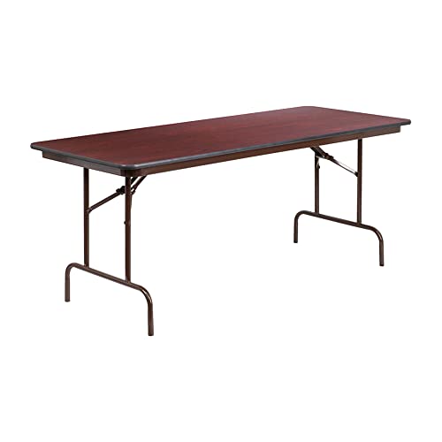 Flash Furniture Bàn ti?c g?p Melamine Mahogany 6 foot