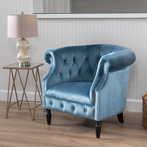 GDF Studio Jasmine Scroll Arm Tufted Club Chair